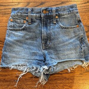 MADEWELL Denim Frayed Hem Women Shorts